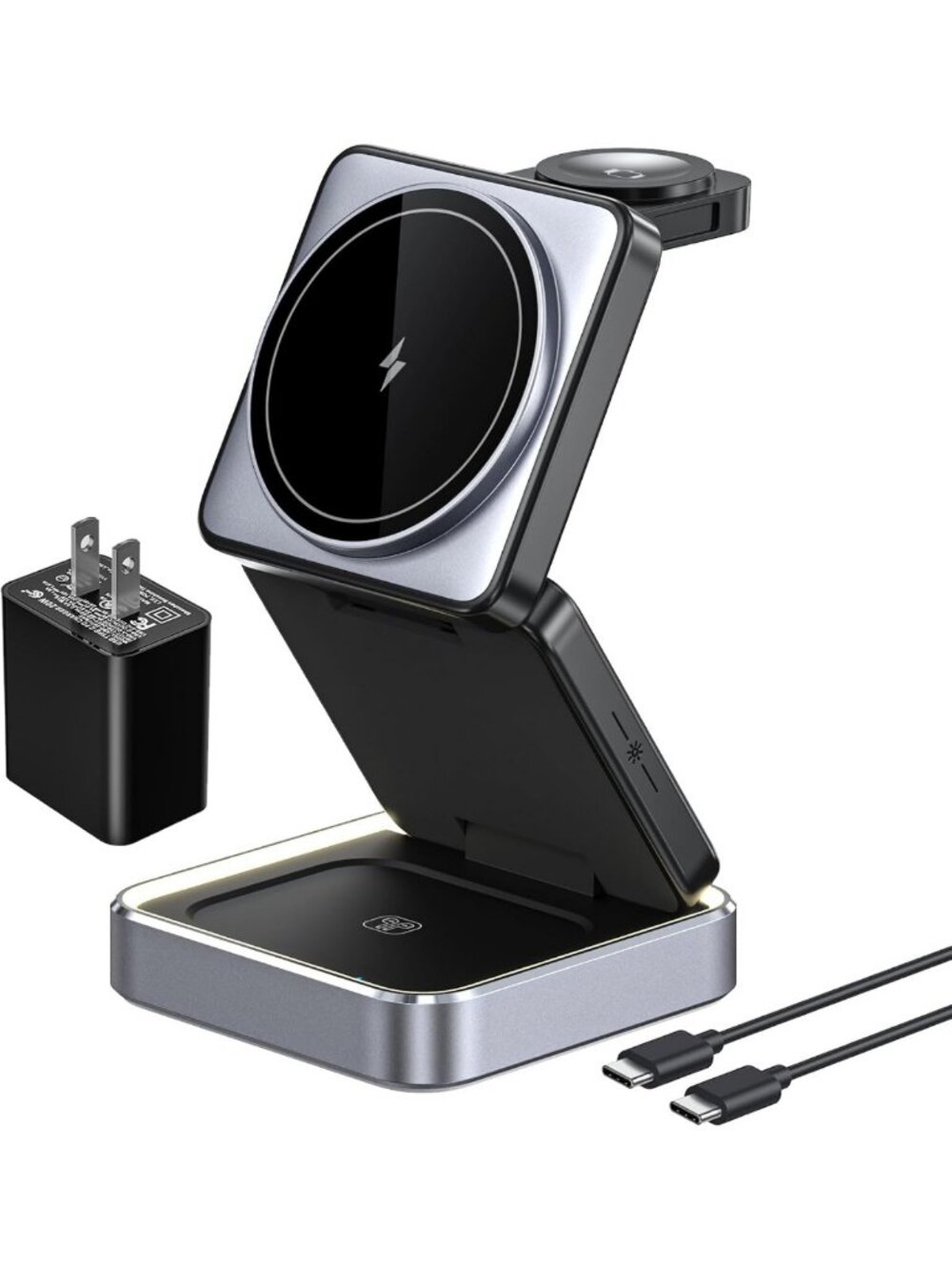 3-in-1 Foldable Wireless Charger Station for iPhone, AirPods & Apple Watch